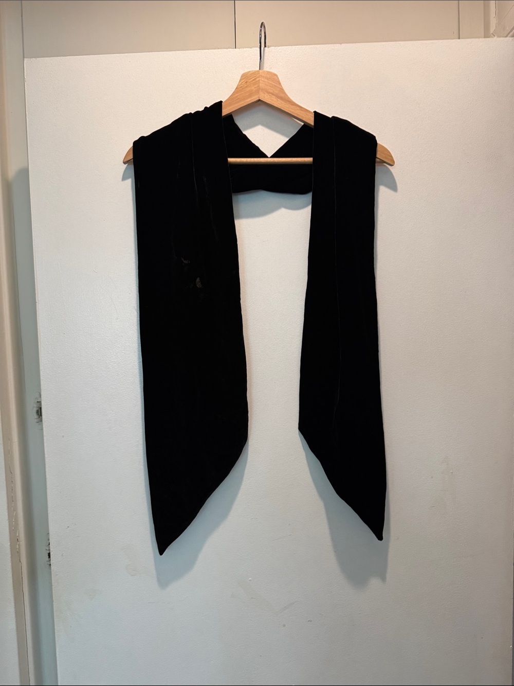 Ann Taylor Black Velvet Long Wrap Scarf